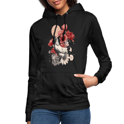 Vintage Boho Blossom Chicken - Frauen Hoodie - by Artful Alchemist