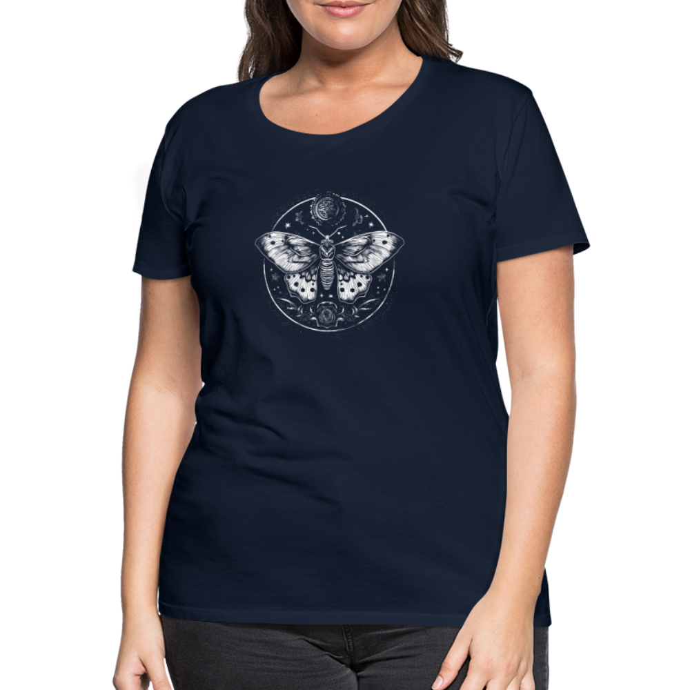 Mystische Motte, Falter mit magischen Details - Women Premium T-Shirt - Navy