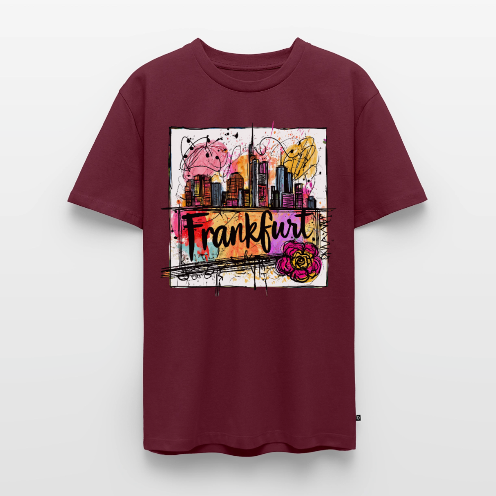 Frankfurt Skyline - Männer Premium T-Shirt - Burgunderrot