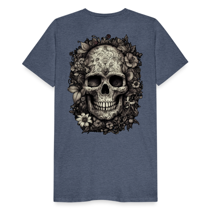 Boho Totenkopf mit Tattoos und Blumen - Männer Premium T-Shirt - by Artful Alchemist