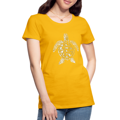 Meeresschildkröte - Monochrom - Frauen Premium T-Shirt - by Artful Alchemist