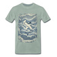 Vintage Hammerhai im japanischen inspirierten Tattoo Stil - Männer Premium T-Shirts - Graugrün