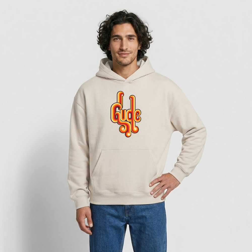 Gude Retro – Oversized Heavyweight Unisex Hoodie - Beige