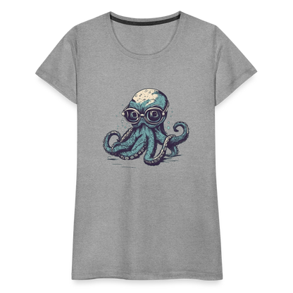 Nerdy Comic Oktopus mit Brille - Frauen Premium T-Shirts - by Artful Alchemist