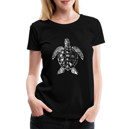 Meeresschildkröte - Monochrom - Frauen Premium T-Shirt - by Artful Alchemist