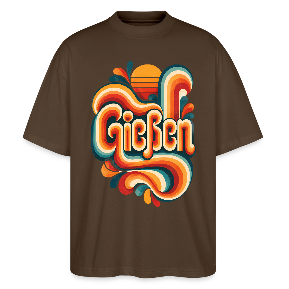 Gießen Retro – Oversized Unisex Bio T-Shirt - Dunkelbraun