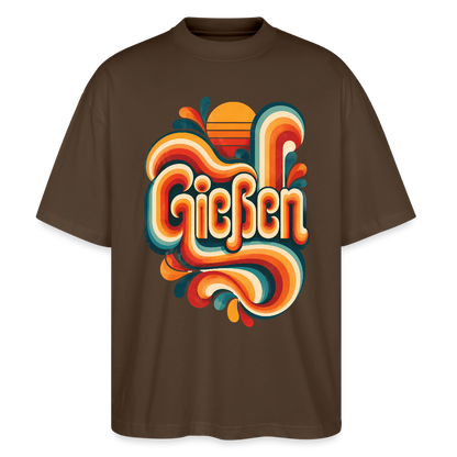Gießen Retro – Oversized Unisex Bio T-Shirt - Dunkelbraun