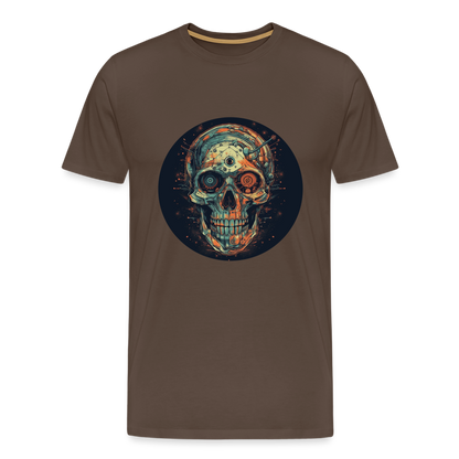 Retro Futuristischer Totenkopf Skull Cyborg- Männer Premium T-Shirt - by Artful Alchemist