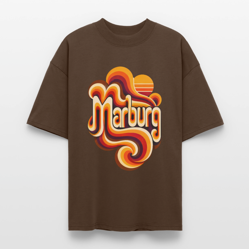 Marburg Retro – Oversized Unisex Bio T-Shirt - Dunkelbraun