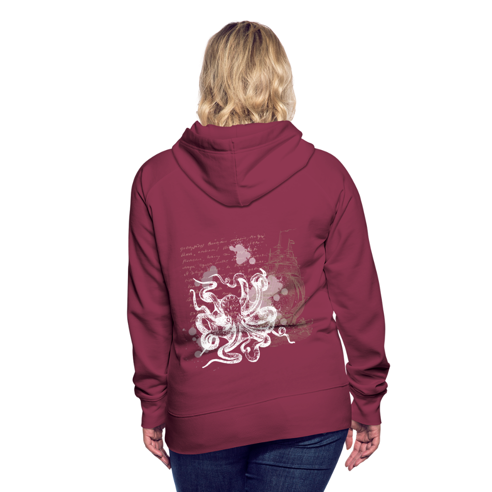 Vintage Steampunk Oktopus Motiv - Frauen Premium Hoodie - Bordeaux