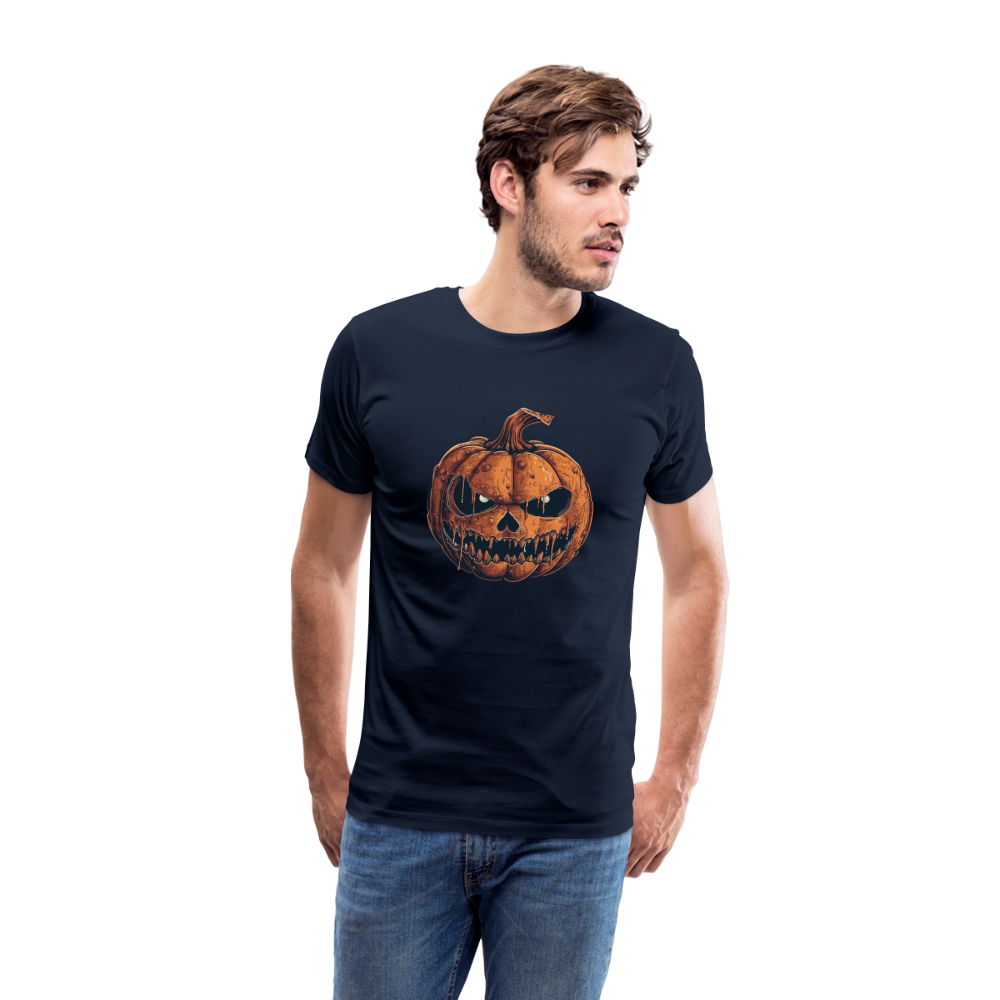 Gruseliger Horror Kürbis -Happy Halloween - Männer Premium T-Shirt - Navy