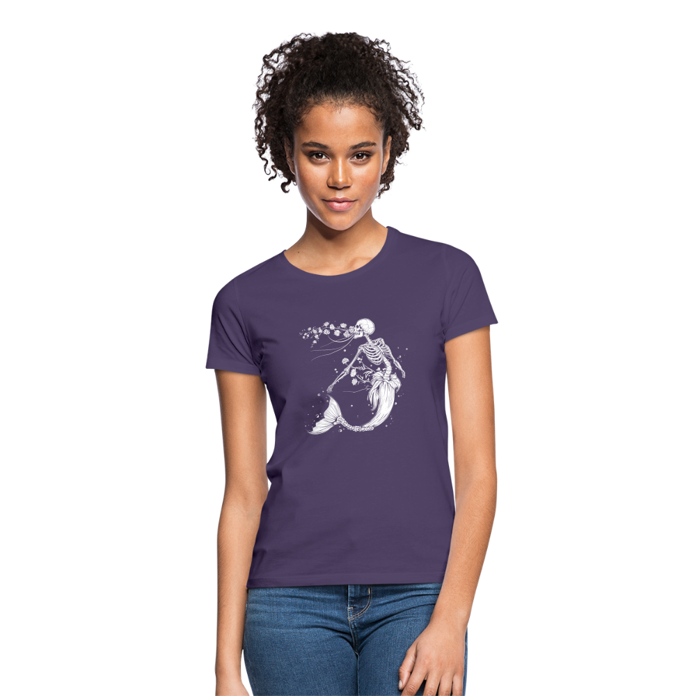 Florale Skelett Meerjungfrau - Frauen T-Shirt - Dunkellila