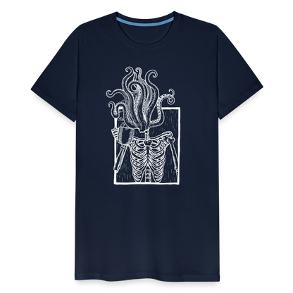 Kaffee trinkendes Skelett mit Tentakel Kopf - Männer Premium T-Shirt - by Artful Alchemist