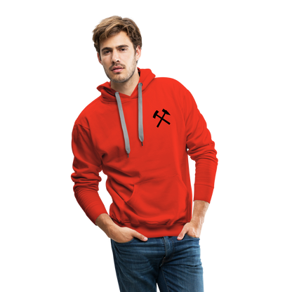 Berbau, Schlägel und Eisen, Bergkristall auf dem Rücken - Männer Premium Hoodie - by Artful Alchemist