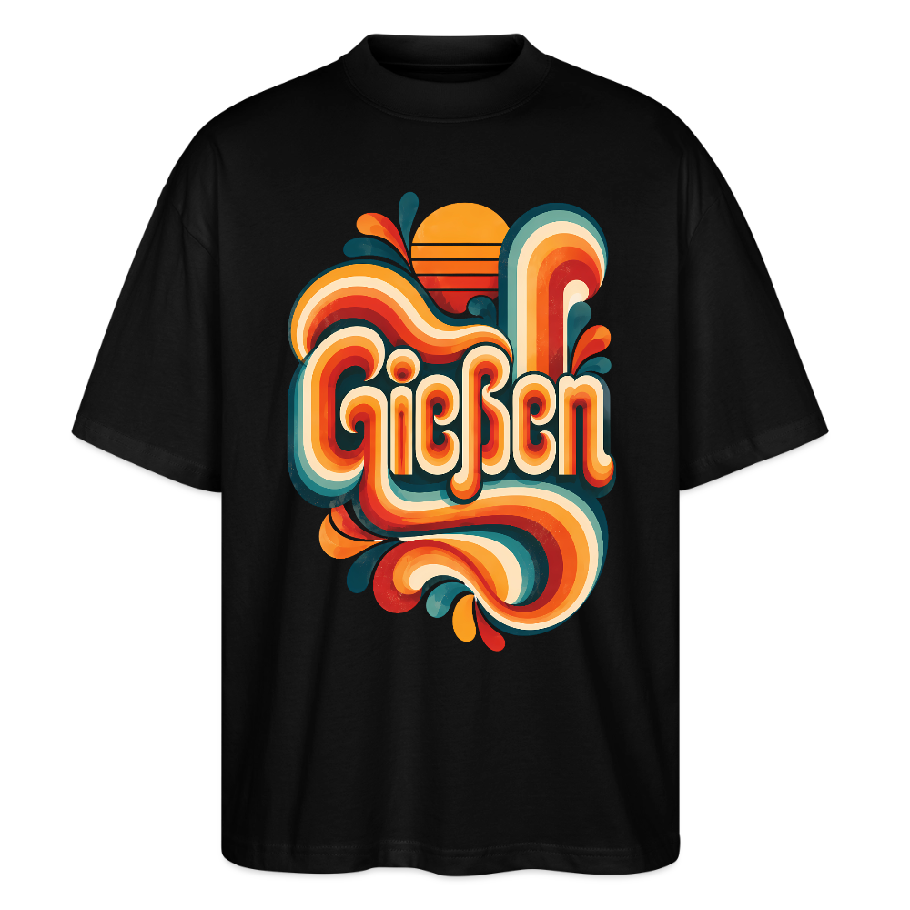 Gießen Retro – Oversized Unisex Bio T-Shirt - Schwarz