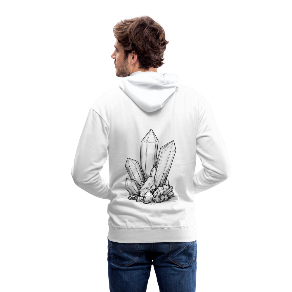 Berbau, Schlägel und Eisen, Bergkristall auf dem Rücken - Männer Premium Hoodie - Weiß