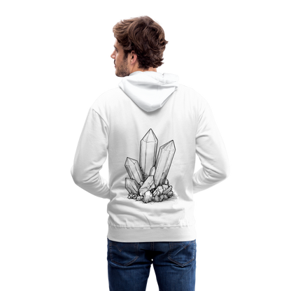 Berbau, Schlägel und Eisen, Bergkristall auf dem Rücken - Männer Premium Hoodie - by Artful Alchemist