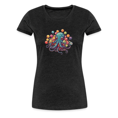 Lustiger Comic Oktopus mit Lollipops - Frauen Premium T-Shirts - by Artful Alchemist