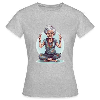 Coole Yoga Oma - Meditation im besten Alter  - Frauen T-Shirt - Grau meliert