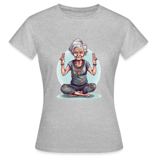 Coole Yoga Oma - Meditation im besten Alter  - Frauen T-Shirt - Grau meliert