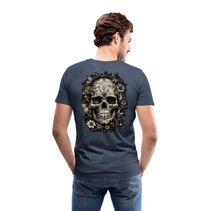 Boho Totenkopf mit Tattoos und Blumen - Männer Premium T-Shirt - by Artful Alchemist