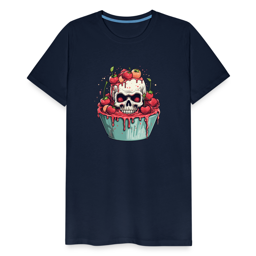 Gruseliges Horror Kirschtörtchen - Happy Halloween - Männer Premium T-Shirt - Navy