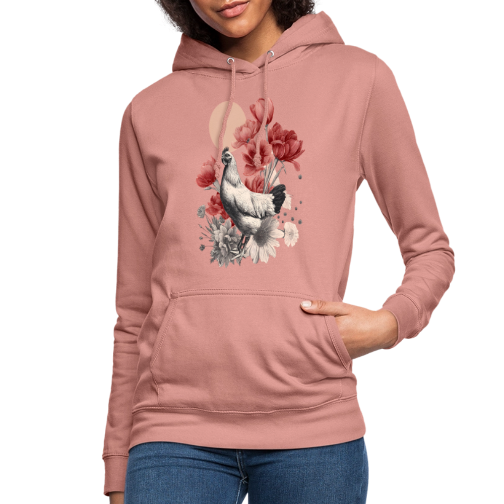 Vintage Boho Blossom Chicken - Frauen Hoodie - Altrosa
