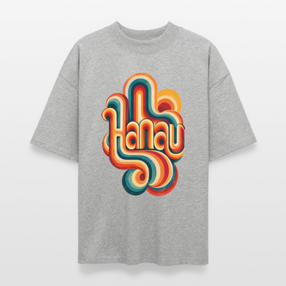 Hanau Retro – Oversized Unisex Bio T-Shirt - Grau meliert