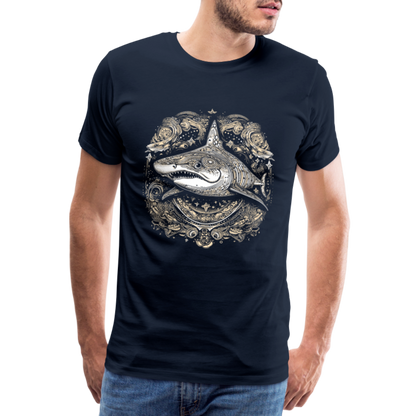 Cooler Hai mit Boho/Tribal Mustern - Männer Premium T-Shirts - by Artful Alchemist