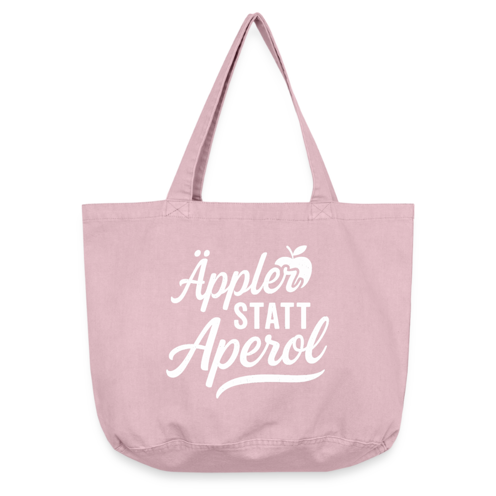 Äppler statt Aperol - Vintage-Washed Shopper - Vintage Rosa