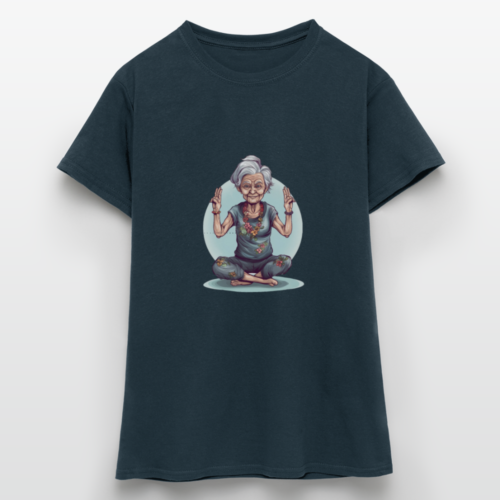 Coole Yoga Oma - Meditation im besten Alter  - Frauen T-Shirt - Navy