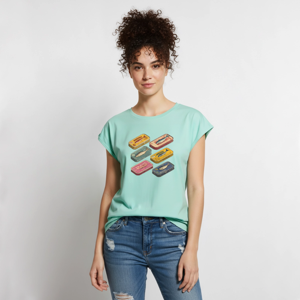 Vintage Sardine Collective - Frauen T-Shirt mit gerollten Ärmeln - by Artful Alchemist