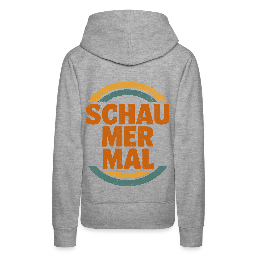 „Schau Mer Mal“ – Retro Look aus Hessen - Frauen Premium Bio Hoodie - Grau meliert