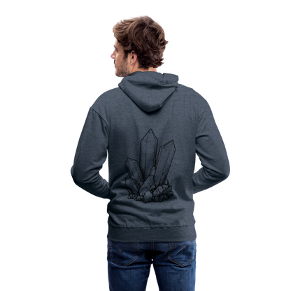 Berbau, Schlägel und Eisen, Bergkristall auf dem Rücken - Männer Premium Hoodie - by Artful Alchemist
