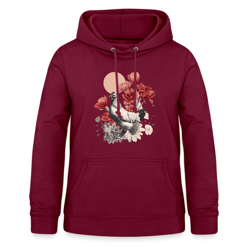 Vintage Boho Blossom Chicken - Frauen Hoodie - Bordeaux