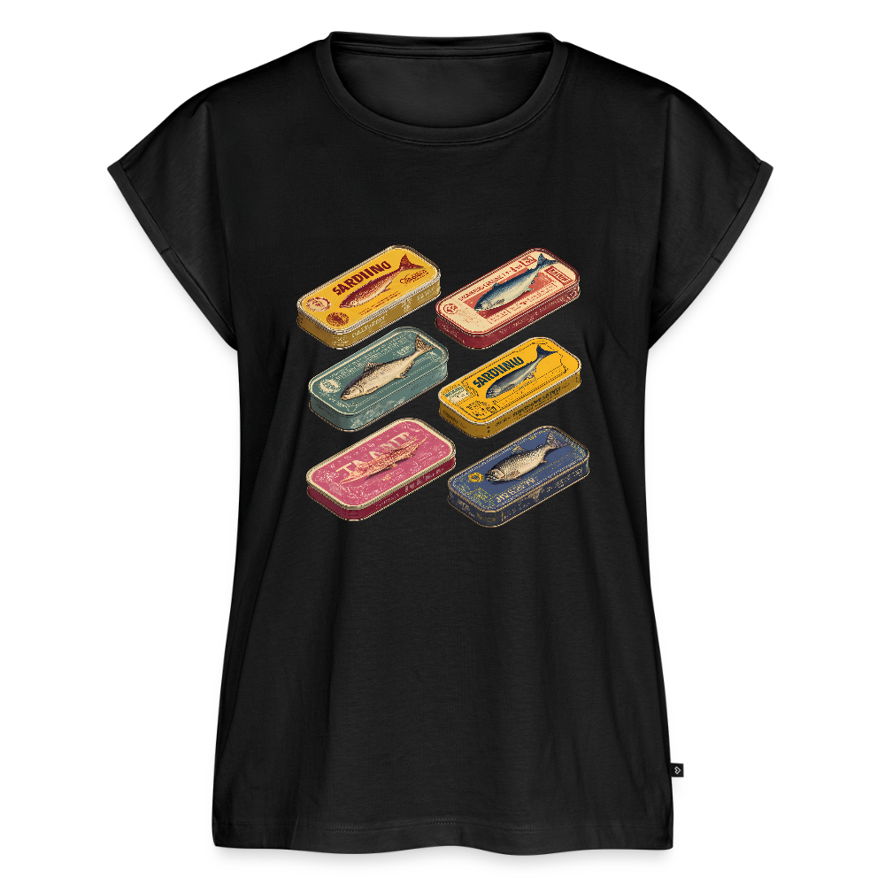 Vintage Sardine Collective - Frauen T-Shirt mit gerollten Ärmeln - by Artful Alchemist