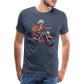 Coole alte Biker Oma - Motorrad Omi  - Männer T-Shirt - Blau meliert