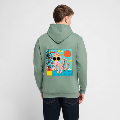 Summer Reef – Pink Octopus - Unisex Hoodie - by Artful Alchemist
