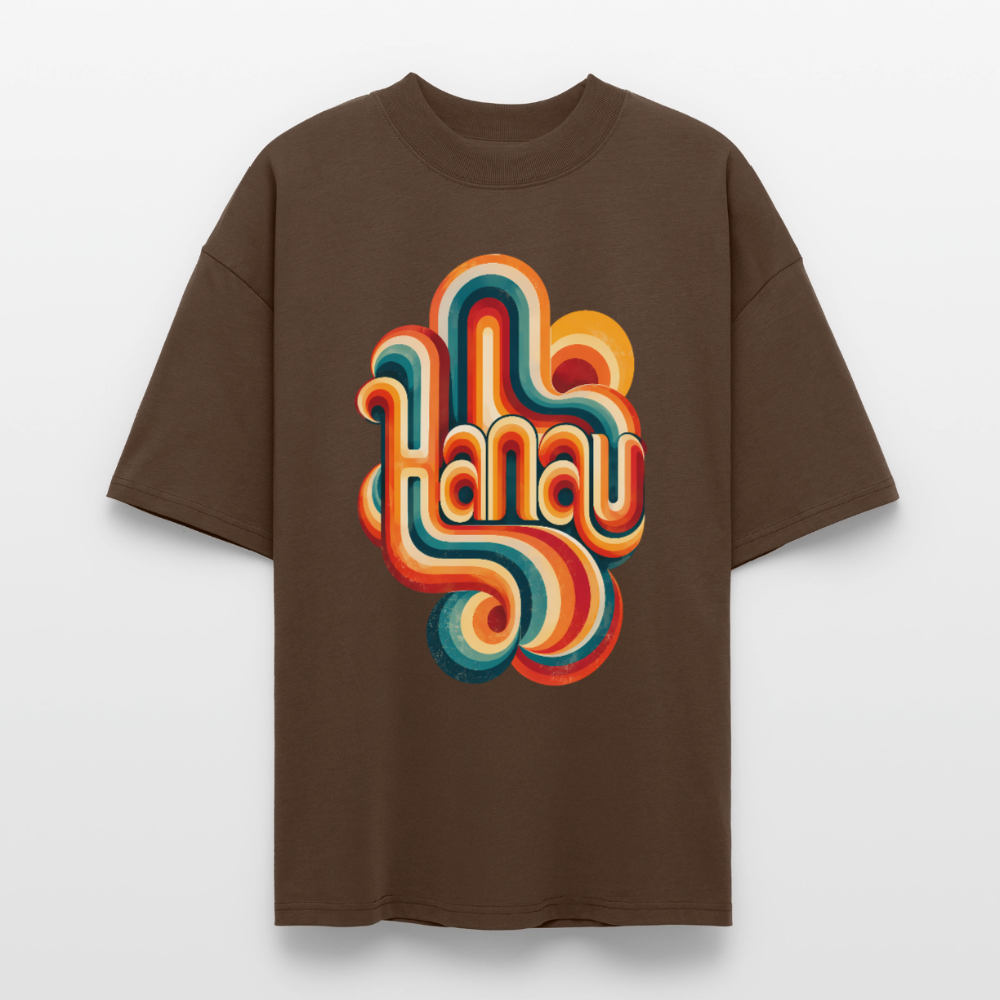Hanau Retro – Oversized Unisex Bio T-Shirt - Dunkelbraun