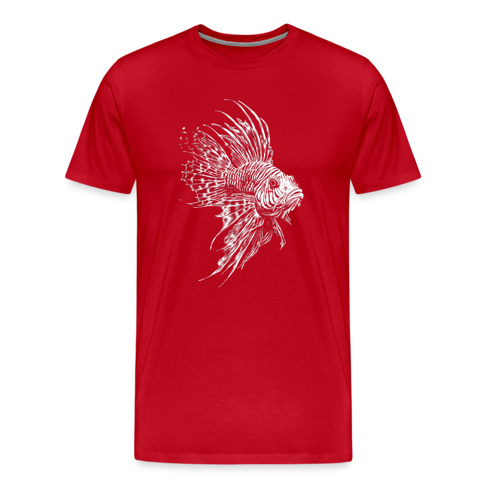 Rotfeuerfisch - Monochrom - Männer Premium T-Shirt - Rot