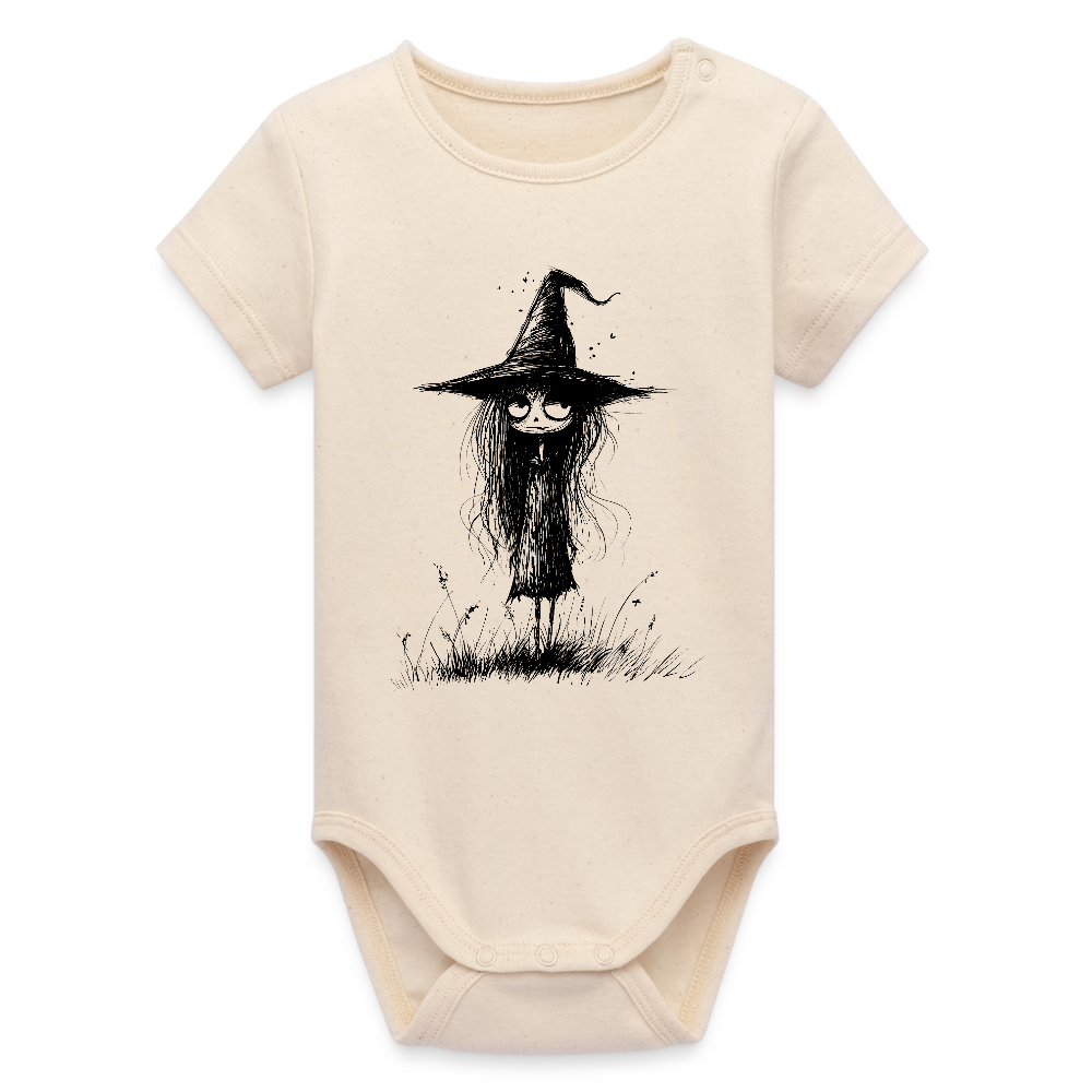 Kleine Hexe - Stanley/Stella Baby Bio Kurzarm-Body - Weißgrau