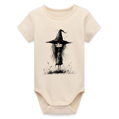 Kleine Hexe - Stanley/Stella Baby Bio Kurzarm-Body - Weißgrau