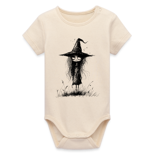 Kleine Hexe - Stanley/Stella Baby Bio Kurzarm-Body - Weißgrau