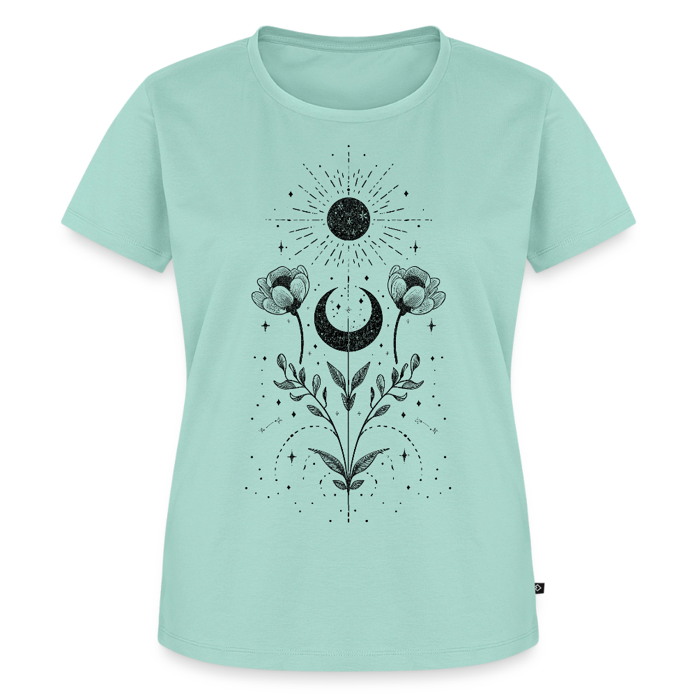 Celestial Bloom – Boho Moon & Sun - Frauen Premium Bio T-Shirt - by Artful Alchemist