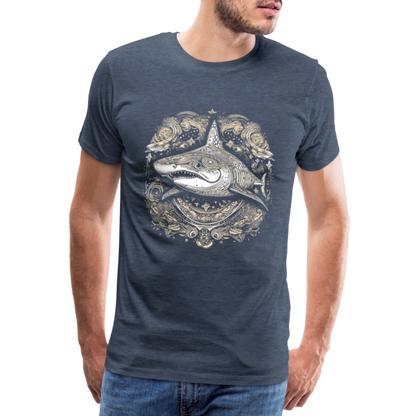Cooler Hai mit Boho/Tribal Mustern - Männer Premium T-Shirts - by Artful Alchemist