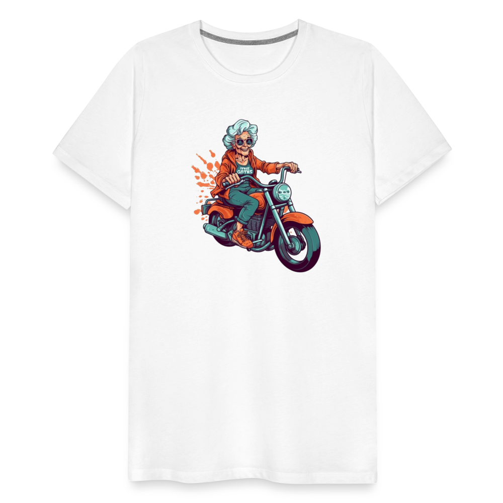 Coole alte Biker Oma - Motorrad Omi  - Männer T-Shirt - Weiß