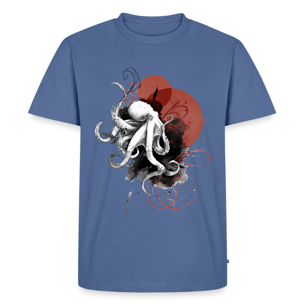 Oktopus Design – Tiefsee trifft Kunst - Männer Premium Bio T-Shirt - Taubenblau