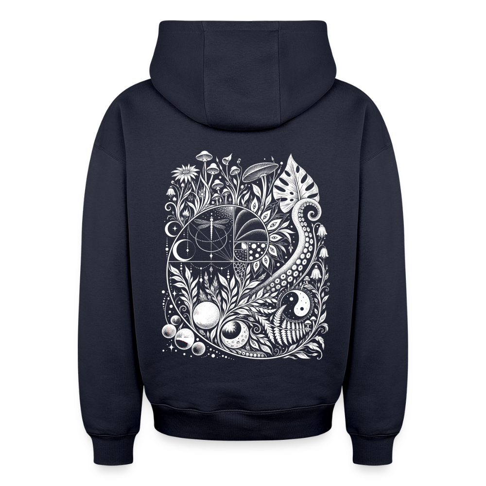 Nature Spiral – Oversized Heavyweight Unisex Hoodie - Navy