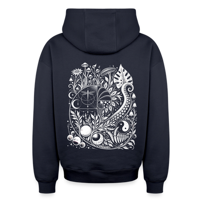 Nature Spiral – Oversized Heavyweight Unisex Hoodie - Navy