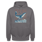 Kosmischer Wal – Retro Ocean Art - Unisex Hoodie - Mittelgrau